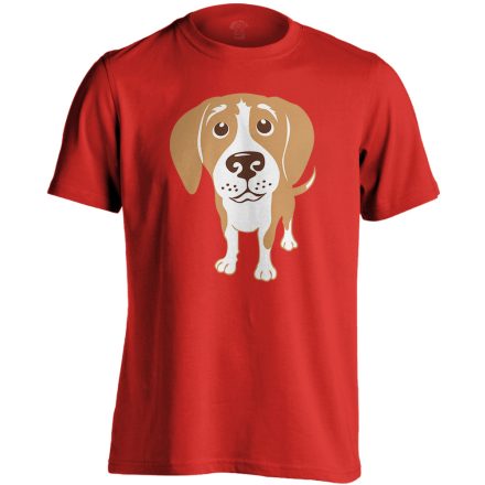 GombSzem beagle-ös férfi póló (piros)