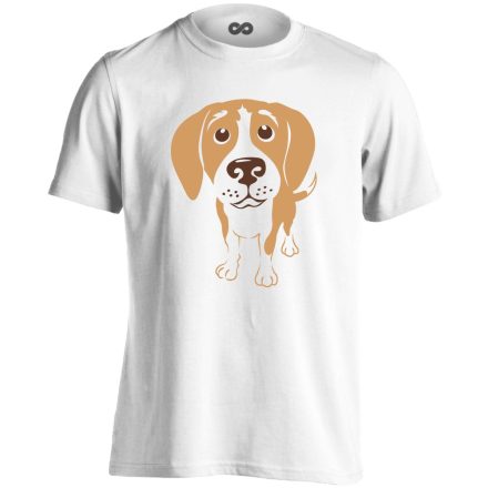 GombSzem beagle-ös férfi póló (fehér)