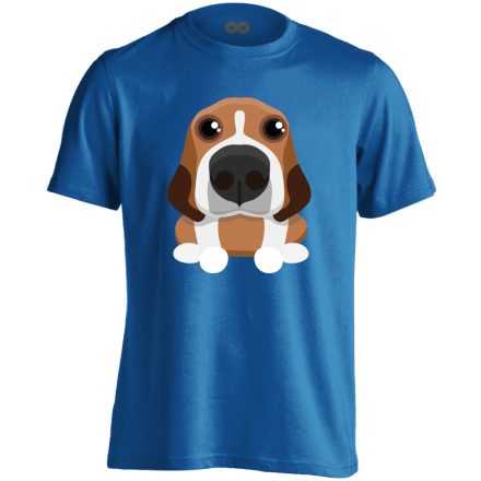 Zukker beagle-ös férfi póló (kék)