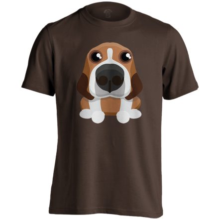 Zukker beagle-ös férfi póló (csokoládébarna)