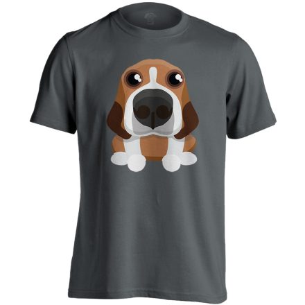 Zukker beagle-ös férfi póló (szénszürke)