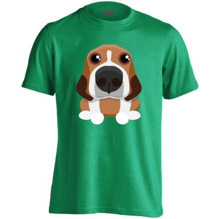 Zukker beagle-ös férfi póló (zöld)