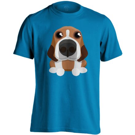 Zukker beagle-ös férfi póló (zafírkék)