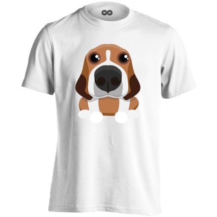 Zukker beagle-ös férfi póló (fehér)