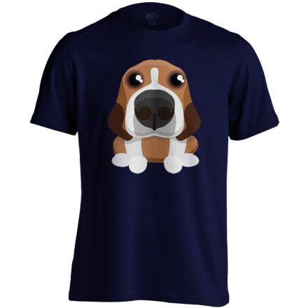 Zukker beagle-ös férfi póló (tengerészkék)