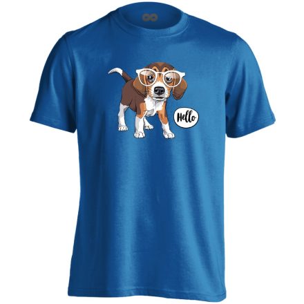 Belló beagle-ös férfi póló (kék)