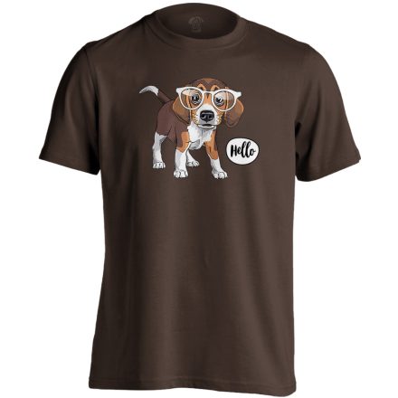 Belló beagle-ös férfi póló (csokoládébarna)