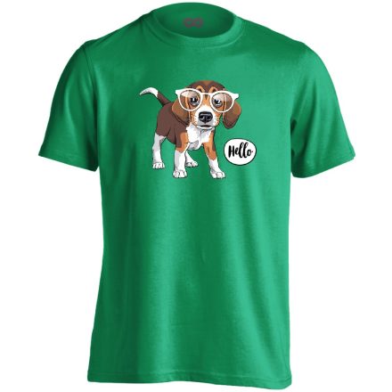 Belló beagle-ös férfi póló (zöld)