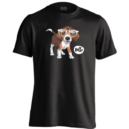 Belló beagle-ös férfi póló (fekete)