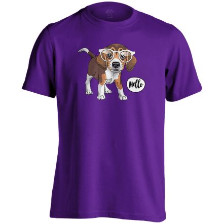 Belló beagle-ös férfi póló (lila)
