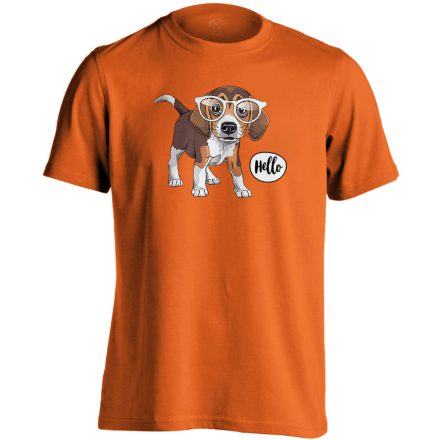 Belló beagle-ös férfi póló (narancssárga)