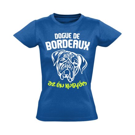 Bûsqueségem bordeaux-i dogos női póló (kék)