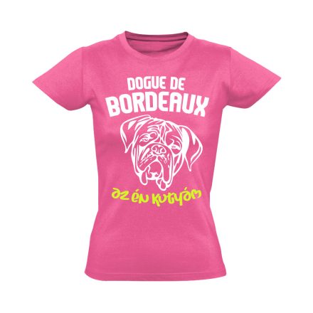 Bûsqueségem bordeaux-i dogos női póló (rózsaszín)