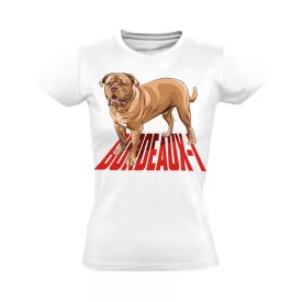 Hutch bordeaux-i dogos női póló (fehér)