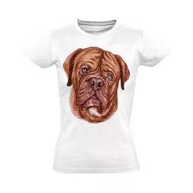 ŐszinteRáncok bordeaux-i dogos női póló (fehér)