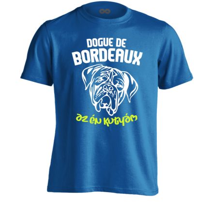 Bûsqueségem bordeaux-i dogos férfi póló (kék)