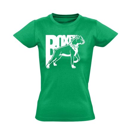 OdaNé'! boxer kutyás női póló (zöld)