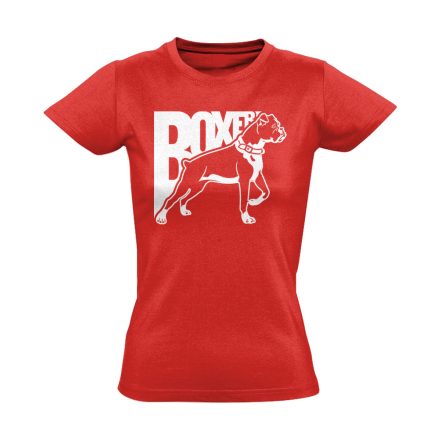OdaNé'! boxer kutyás női póló (piros)