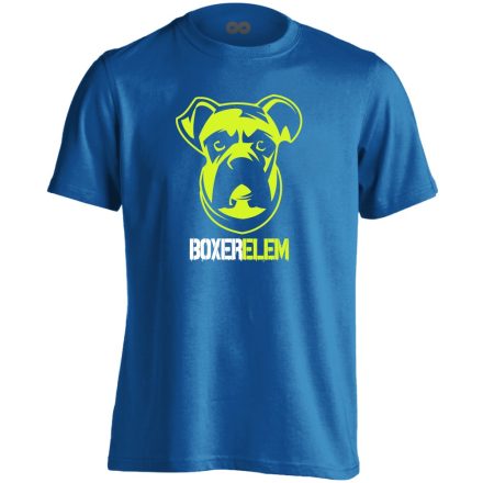 BoXerelem boxer kutyás férfi póló (kék)