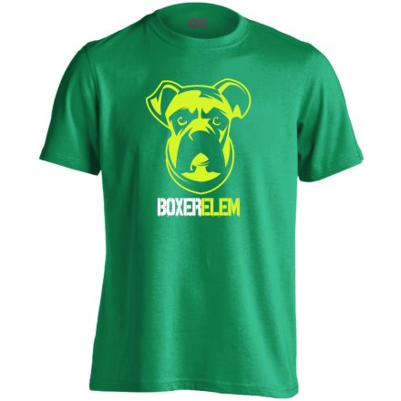 BoXerelem boxer kutyás férfi póló (zöld)