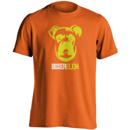 BoXerelem boxer kutyás férfi póló (narancssárga)