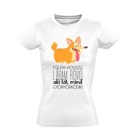 Poéma corgis női póló (fehér)