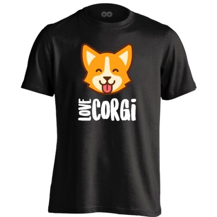 CórosImádat corgis férfi póló (fekete)