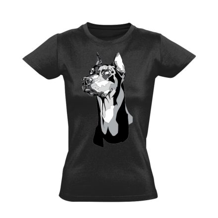 WatchDog dobermanos női póló (fekete)