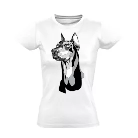 WatchDog dobermanos női póló (fehér)