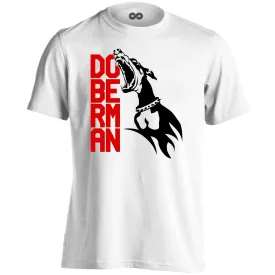 Ómen dobermanos férfi póló (fehér)