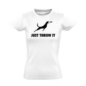 Just throw it kutyás női póló (fehér)