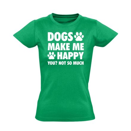 Kutya > ember kutyás női póló (zöld)