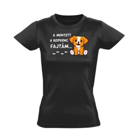 A mentett a kedvenc kutyás női póló (fekete)