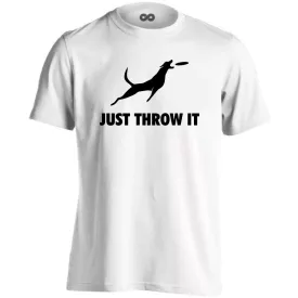 Just throw it kutyás férfi póló (fehér)
