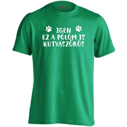 Kutyaszőrös kutyás férfi póló (zöld)