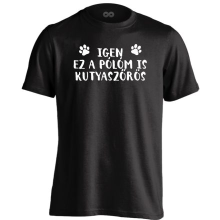 Kutyaszőrös kutyás férfi póló (fekete)