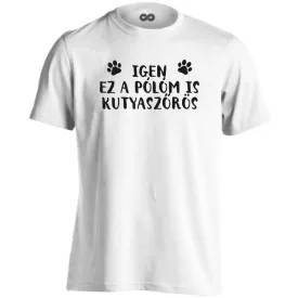 Kutyaszőrös kutyás férfi póló (fehér)