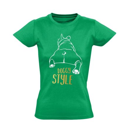 KutyaPóz francia bulldogos női póló (zöld)