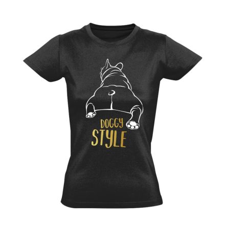 KutyaPóz francia bulldogos női póló (fekete)