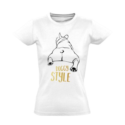 KutyaPóz francia bulldogos női póló (fehér)