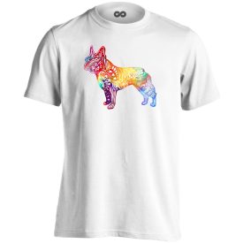 SzínesEb francia bulldogos férfi póló (fehér)