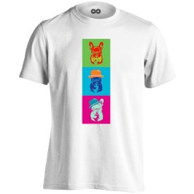 PopArt francia bulldogos férfi póló (fehér)