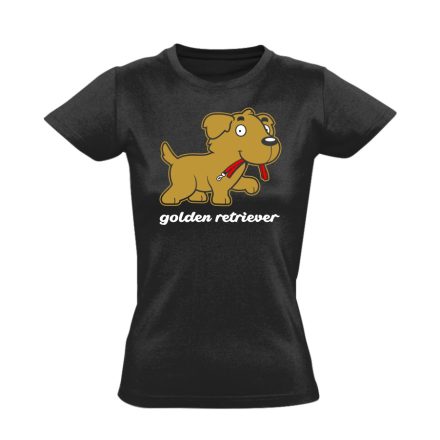 Goldie golden retrieveres női póló (fekete)