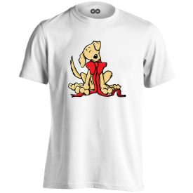 Csüccs golden retrieveres férfi póló (fehér)