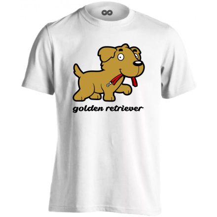 Goldie golden retrieveres férfi póló (fehér)