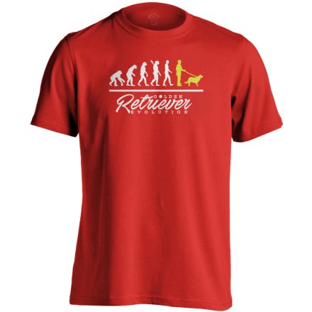 Retrievolúció golden retrieveres férfi póló (piros)