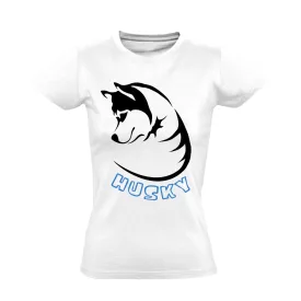 Havasi husky-s női póló (fehér)