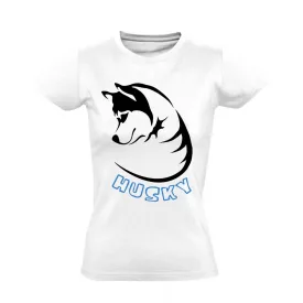 Havasi husky-s női póló (fehér) akciós póló - L