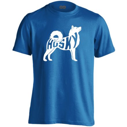 Büszky husky-s férfi póló (kék)