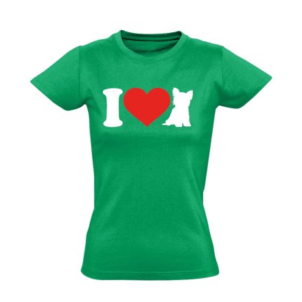 YorkieSzív yorkshire terrieres női póló (zöld)